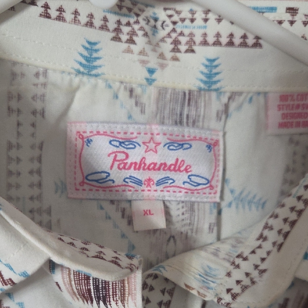 Geometric Patterned Button Down Shirt - image 2